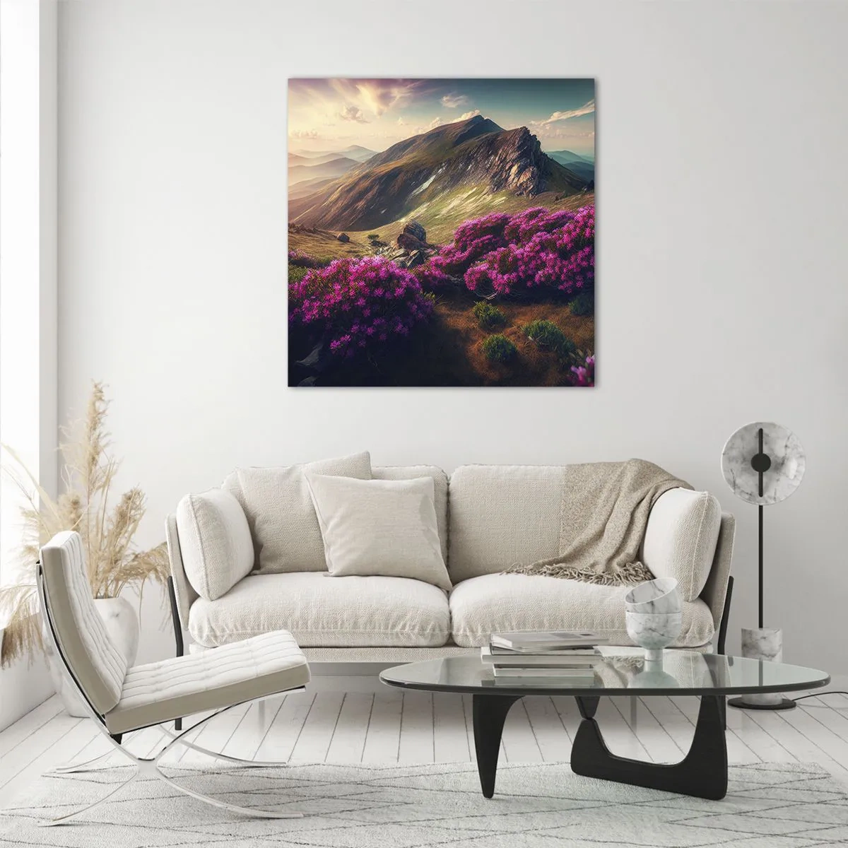 Üveg kép - Nyár a hegyekben - 70x70 cm