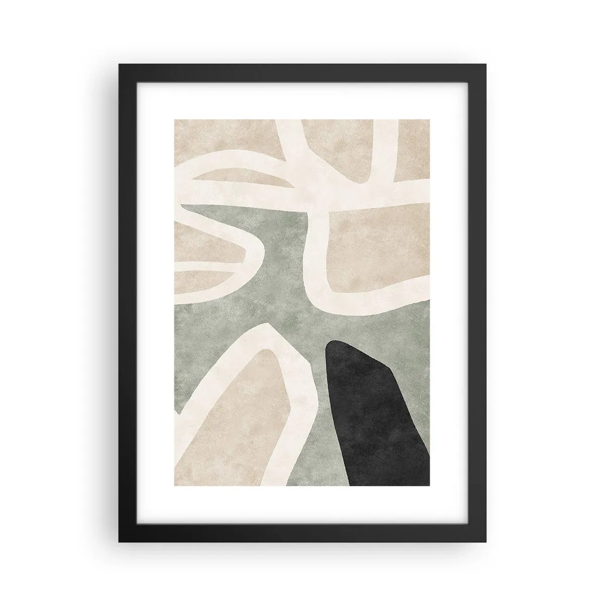 Poszter fehér keretben - Kompozíció fekete témával - 30x40 cm