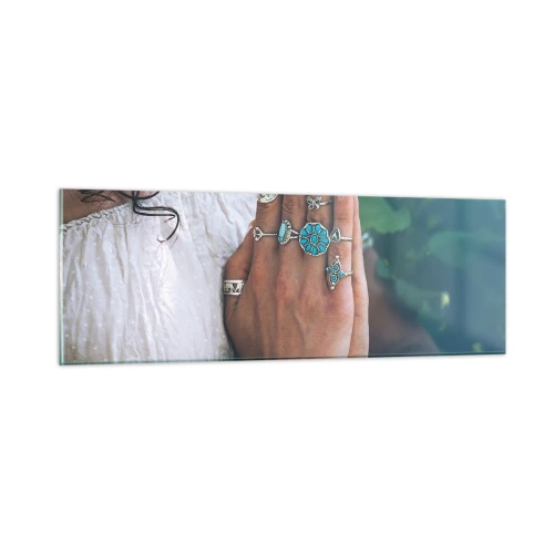 Üveg kép - Üdvözöljük a lét középpontjában - 90x30 cm