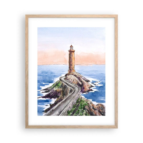 Poszter világos tölgy keretben - Szemben a tengerrel - 40x50 cm