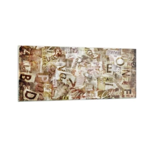 Üveg kép - Betűkkel egyesítem a fecsegést - 100x40 cm