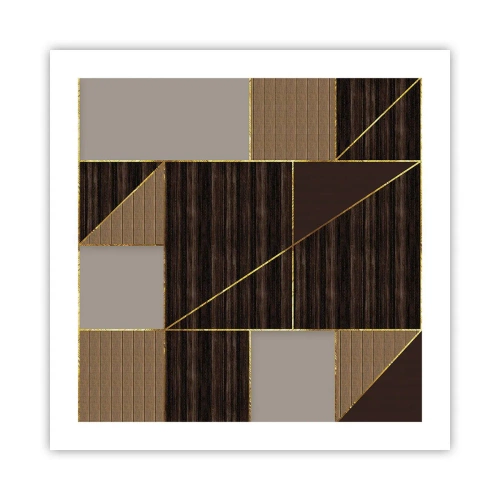 Poszter - Barna és arany mozaik - 50x50 cm
