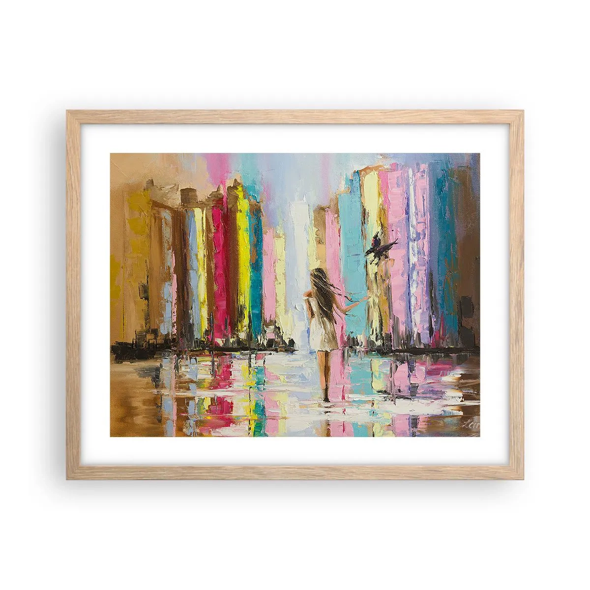 Poszter világos tölgy keretben - Kövessél - 50x40 cm