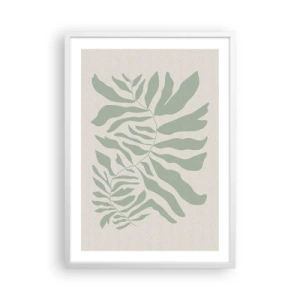 Poszter fekete keretben - Smaragdzöld ág - 50x70 cm