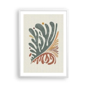 Poszter fekete keretben - Többszínű levél - 50x70 cm