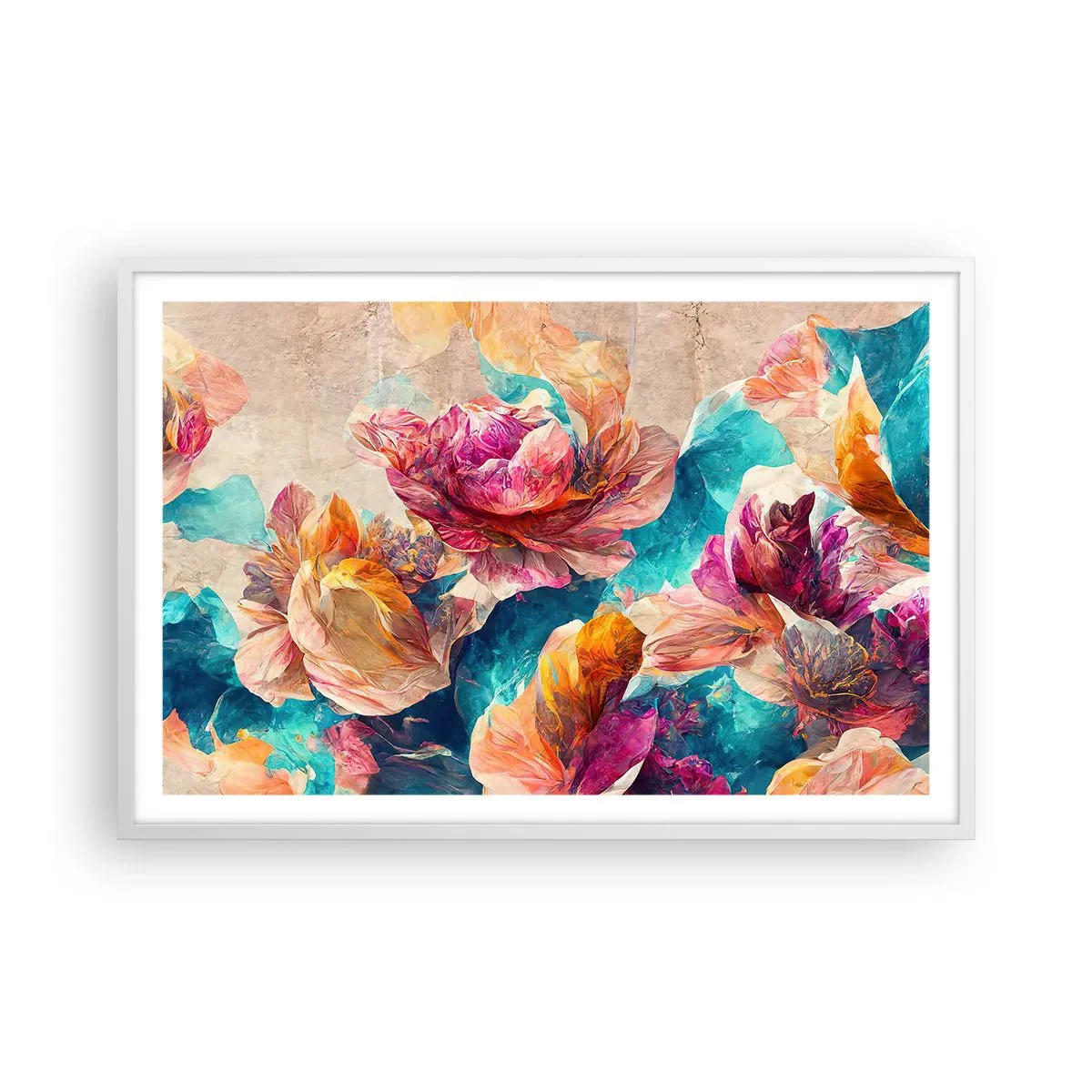 Poszter fekete keretben - Egy csokor színes pompája - 91x61 cm