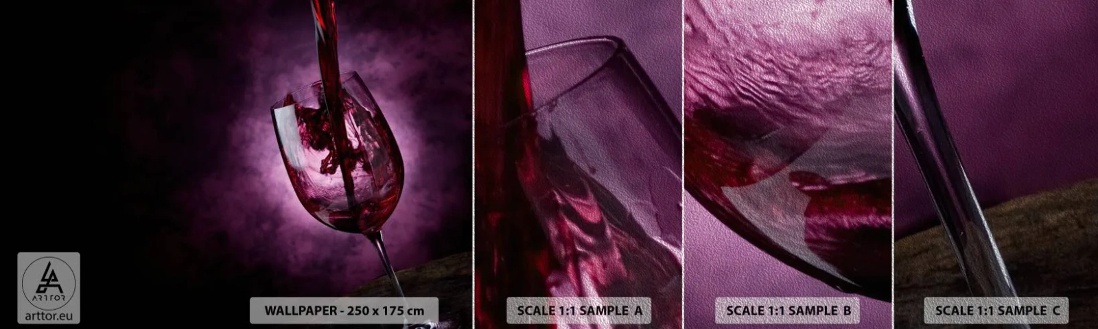 Fotótapéta Minta Premium Sand - Skarlátvörös? Kármin? Nem, rubin. - Üveg, vörösbor, Darab - 100x30 cm