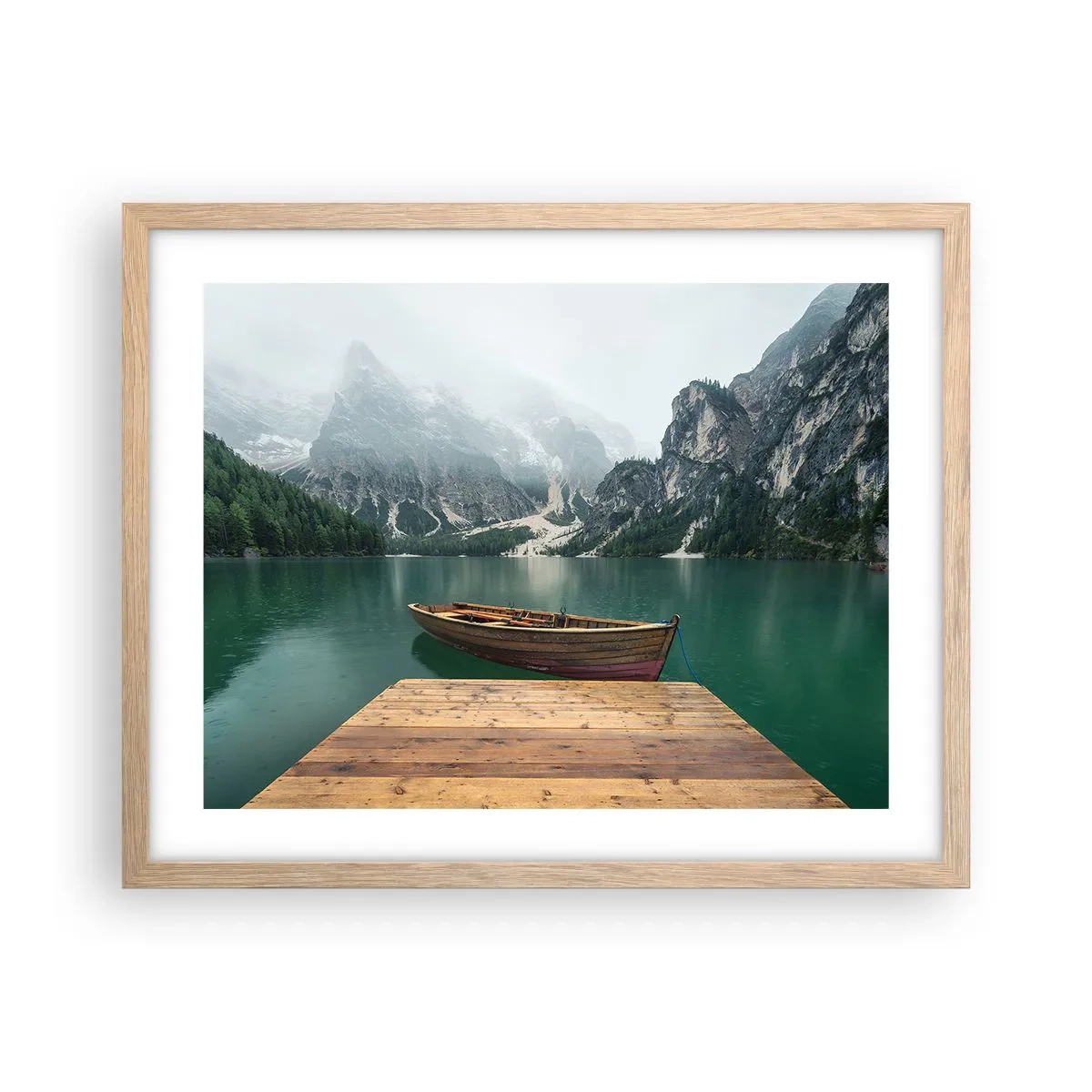 Poszter világos tölgy keretben - "És a homlok büszke sziklái" - 50x40 cm