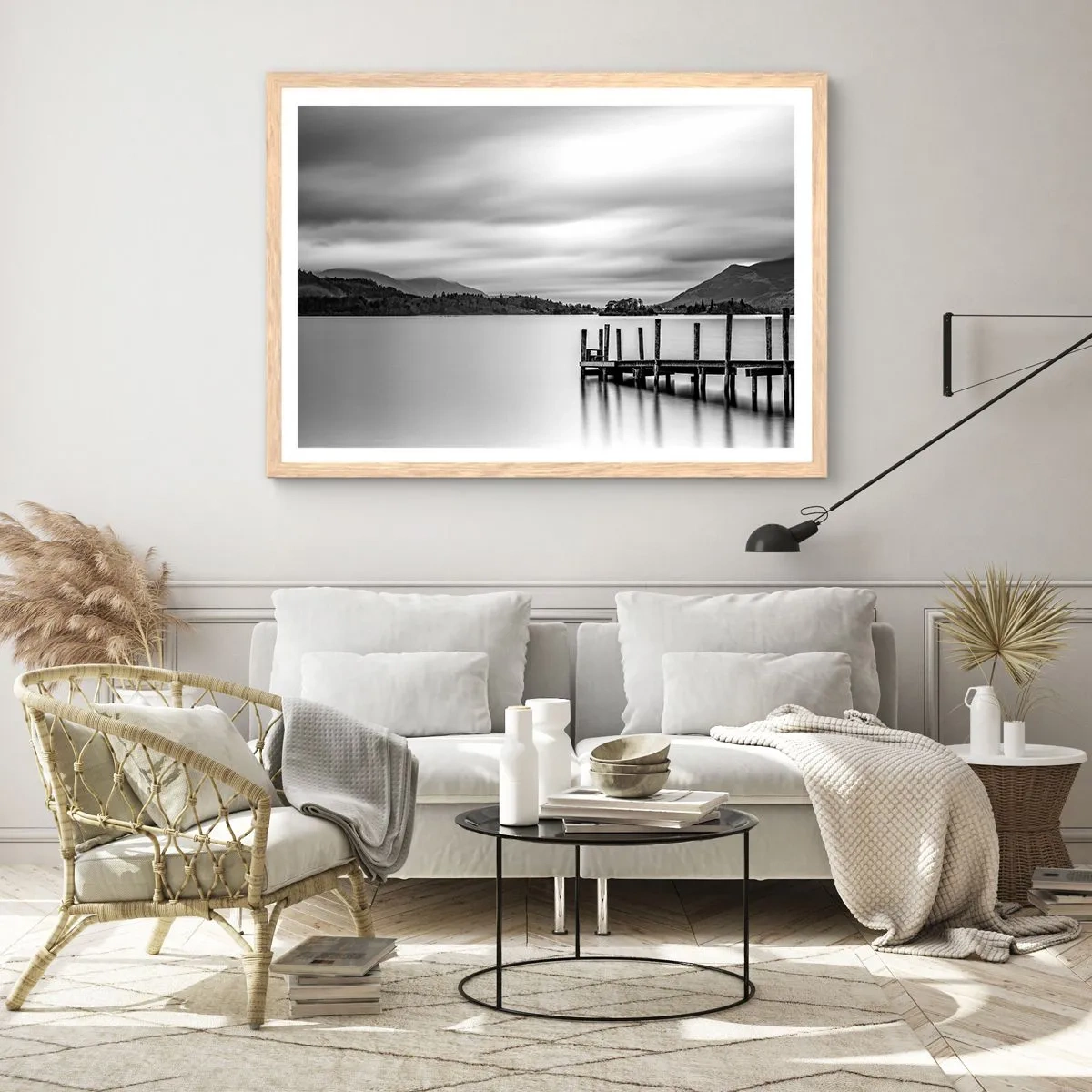Poszter világos tölgy keretben - Szelídség és erő - 100x70 cm