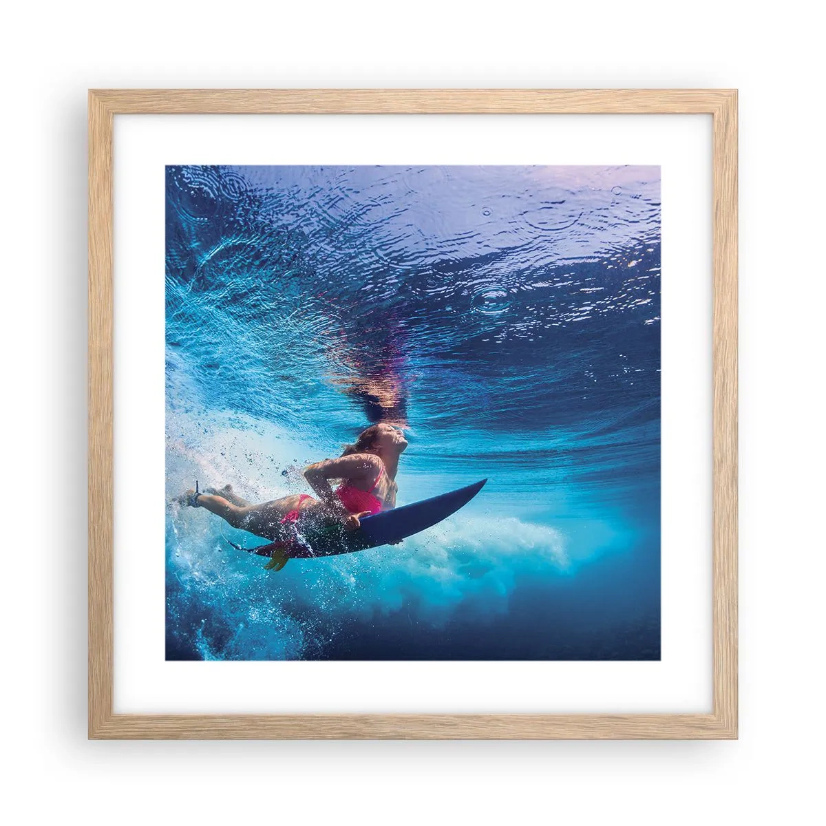Poszter világos tölgy keretben - Az öröm mélysége - 40x40 cm