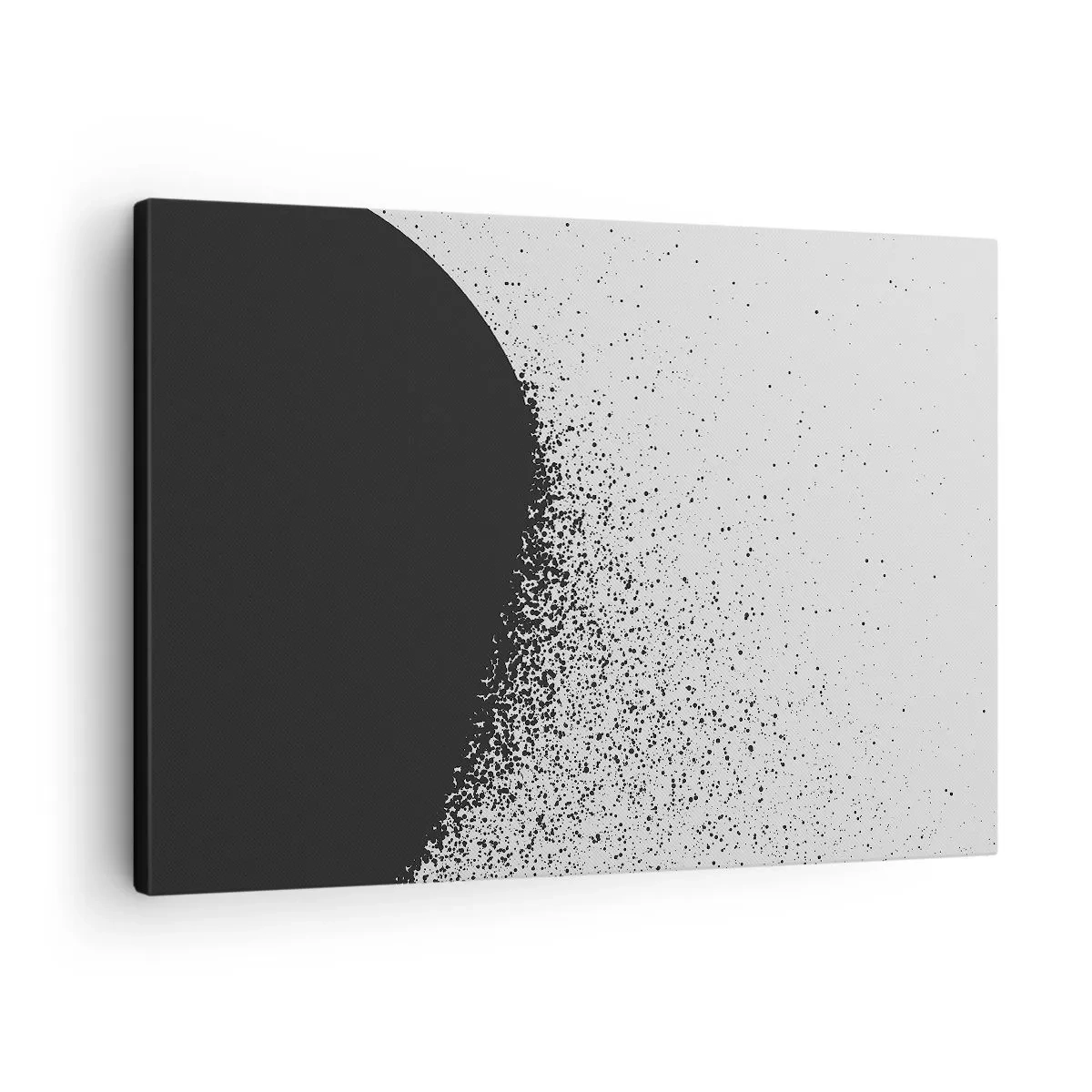 Vászonkép - Absztrakt minta fekete részecskékkel világos háttéren - 70x50cm - Molekulák mozgása - Modern fali dekoráció nappalihoz és hálószobához ARTTOR