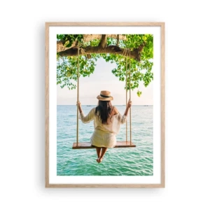 Poszter világos tölgy keretben - Az élet gyönyörű - 50x70 cm