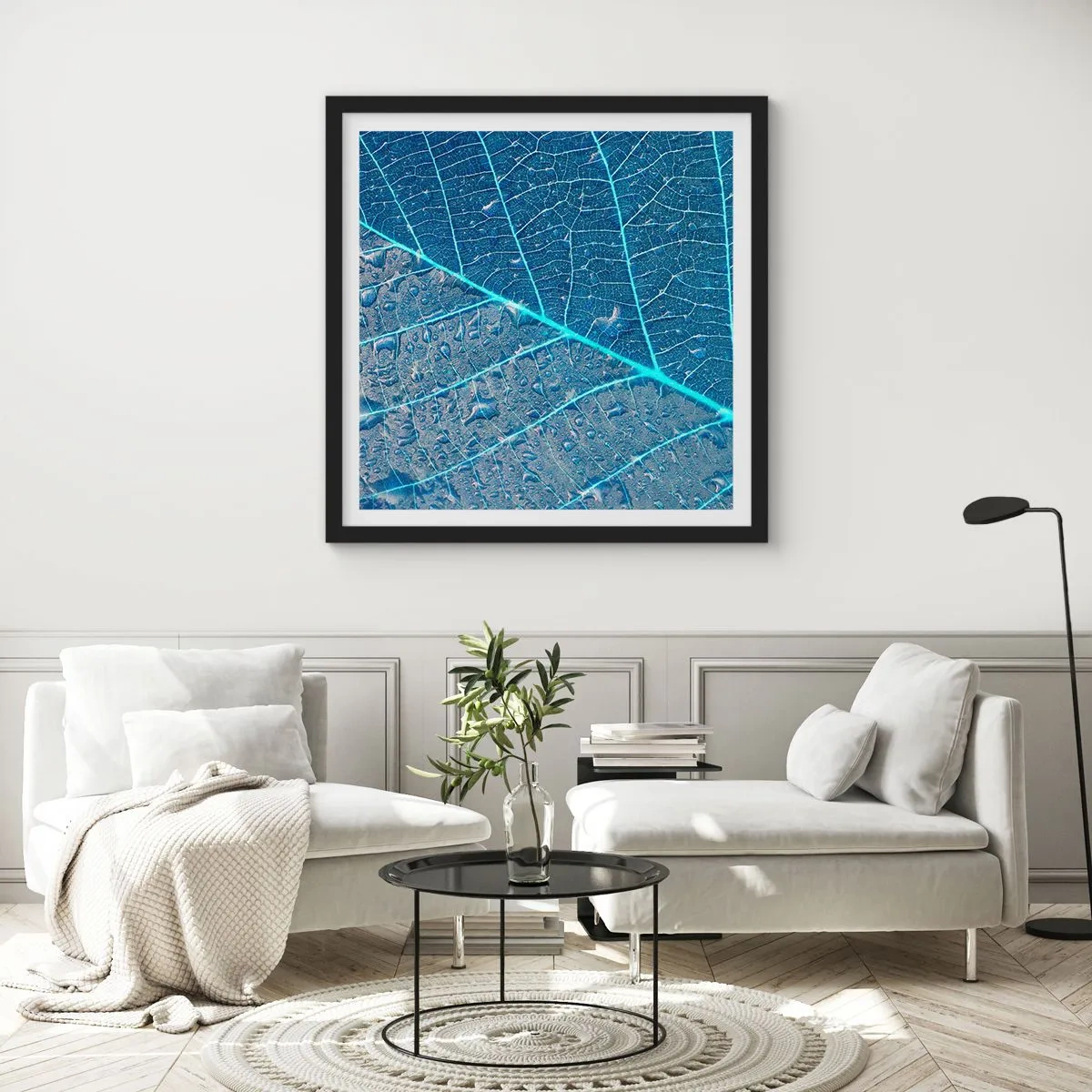 Poszter fehér keretben - Az élet kékben - 60x60 cm