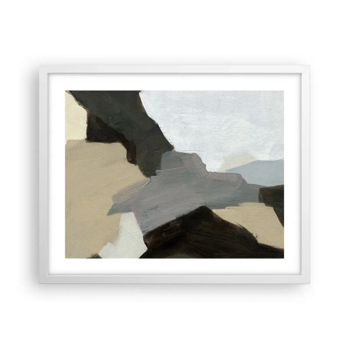 Poszter fekete keretben - Absztrakció: a szürke elválasztásai - 50x40 cm