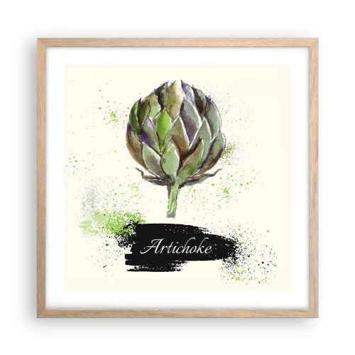 Poszter világos tölgy keretben - Eviva zöldségek! - 50x50 cm
