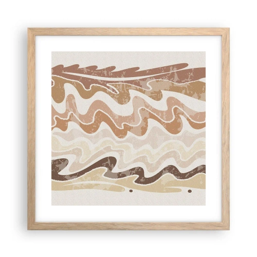 Poszter világos tölgy keretben - Jó energia - jó érzelmek - 40x40 cm