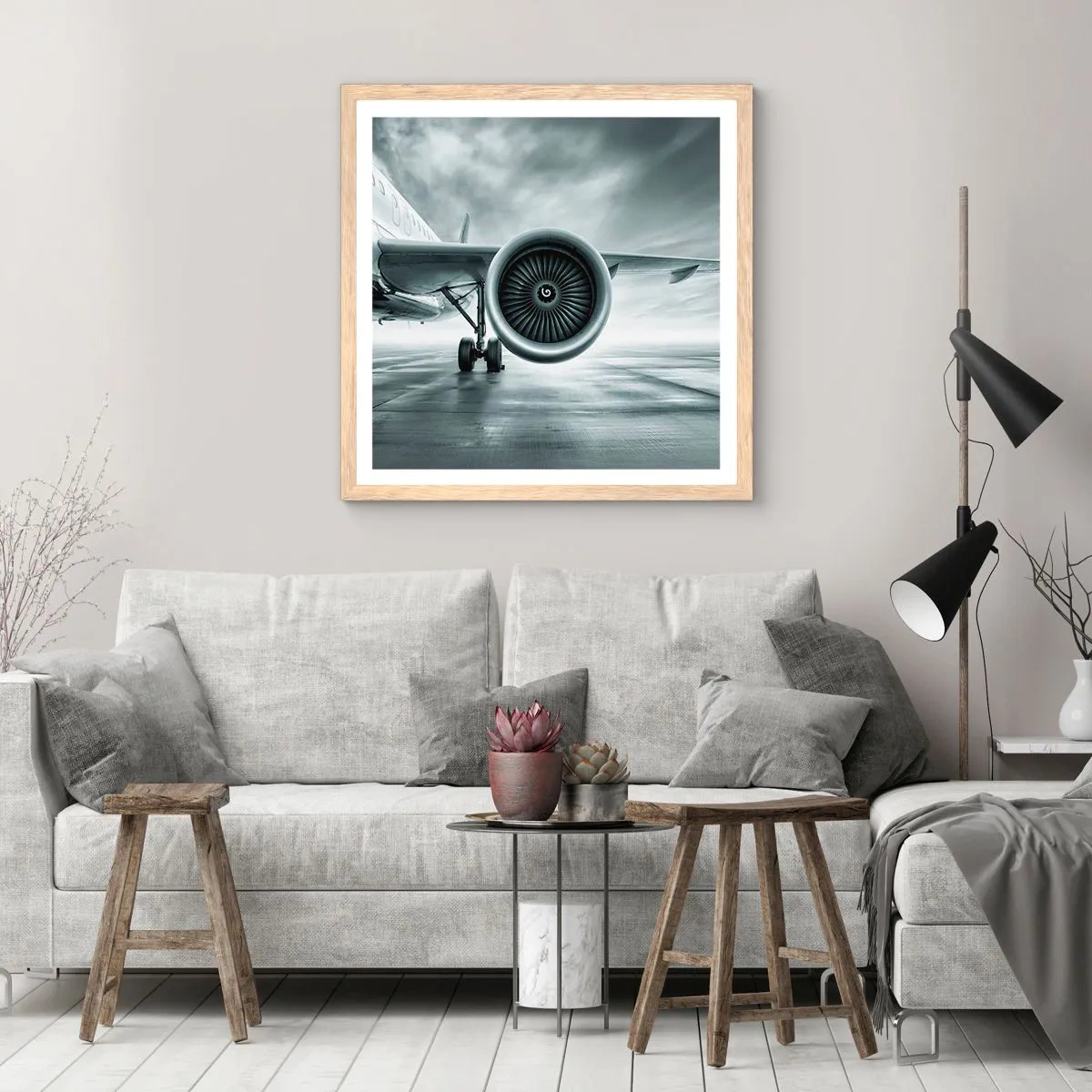 Poszter világos tölgy keretben - Van erő! - 60x60 cm