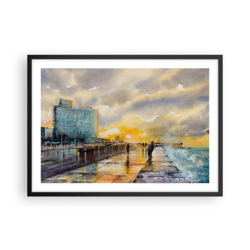 Poszter fehér keretben - Élet a parton - 70x50 cm