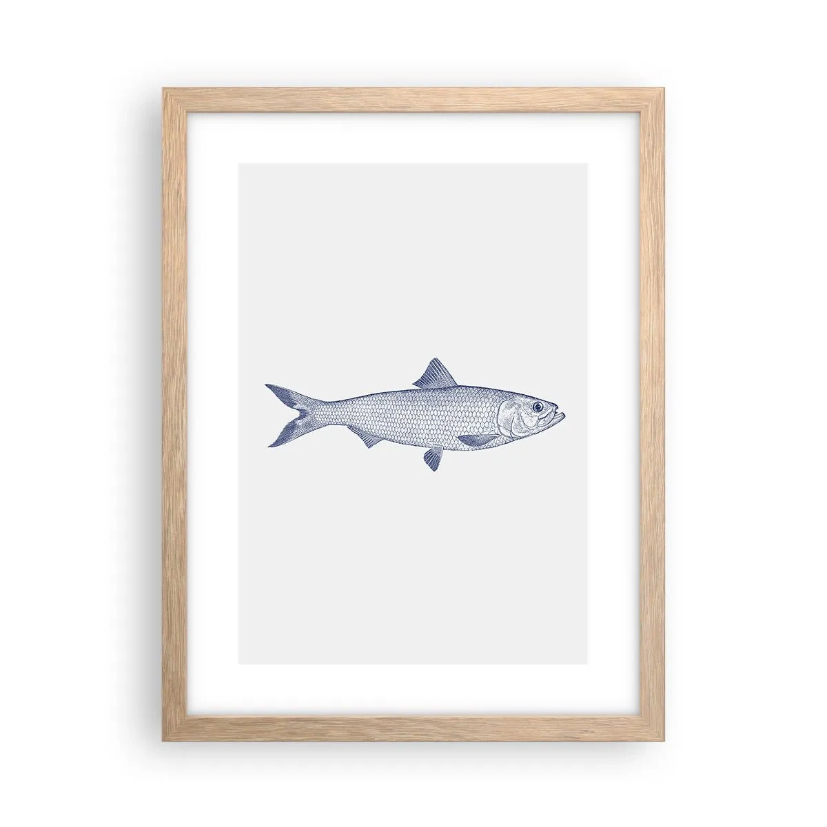 Poszter világos tölgy keretben - Üdvözlet az északi tengerektől - 30x40 cm