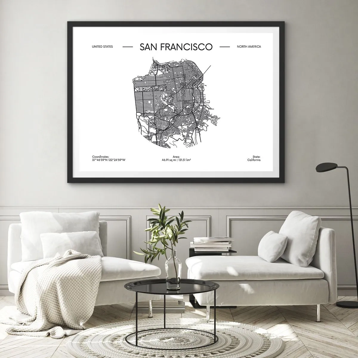 Poszter fehér keretben - San Francisco anatómiája - 70x50 cm