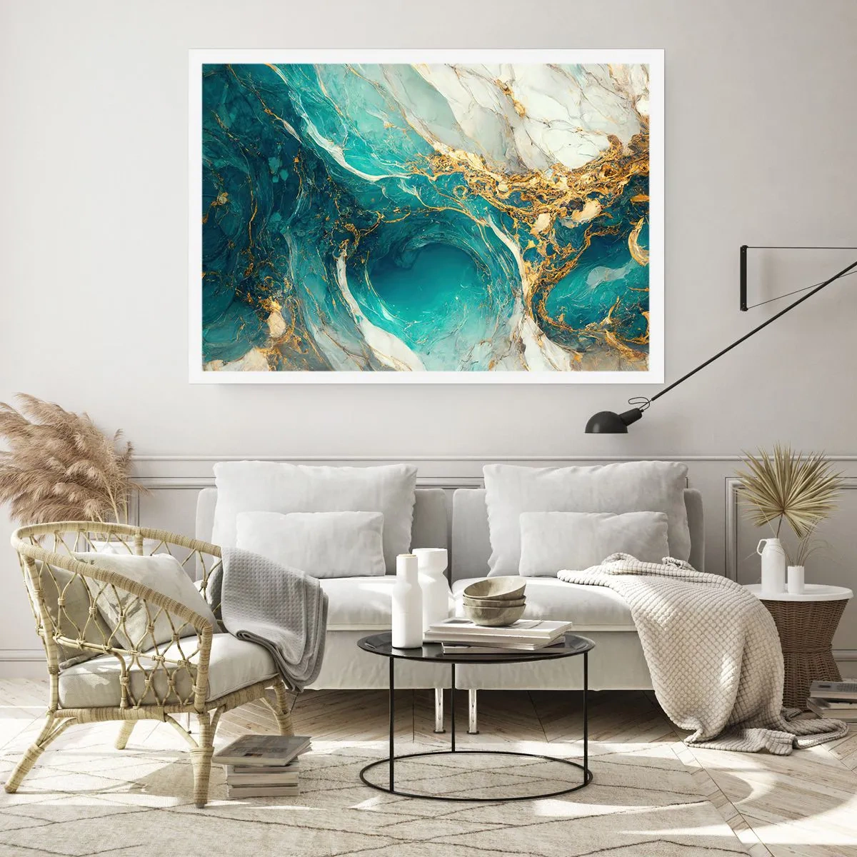 Poszter - Kompozíció aranyvénákkal - 100x70 cm