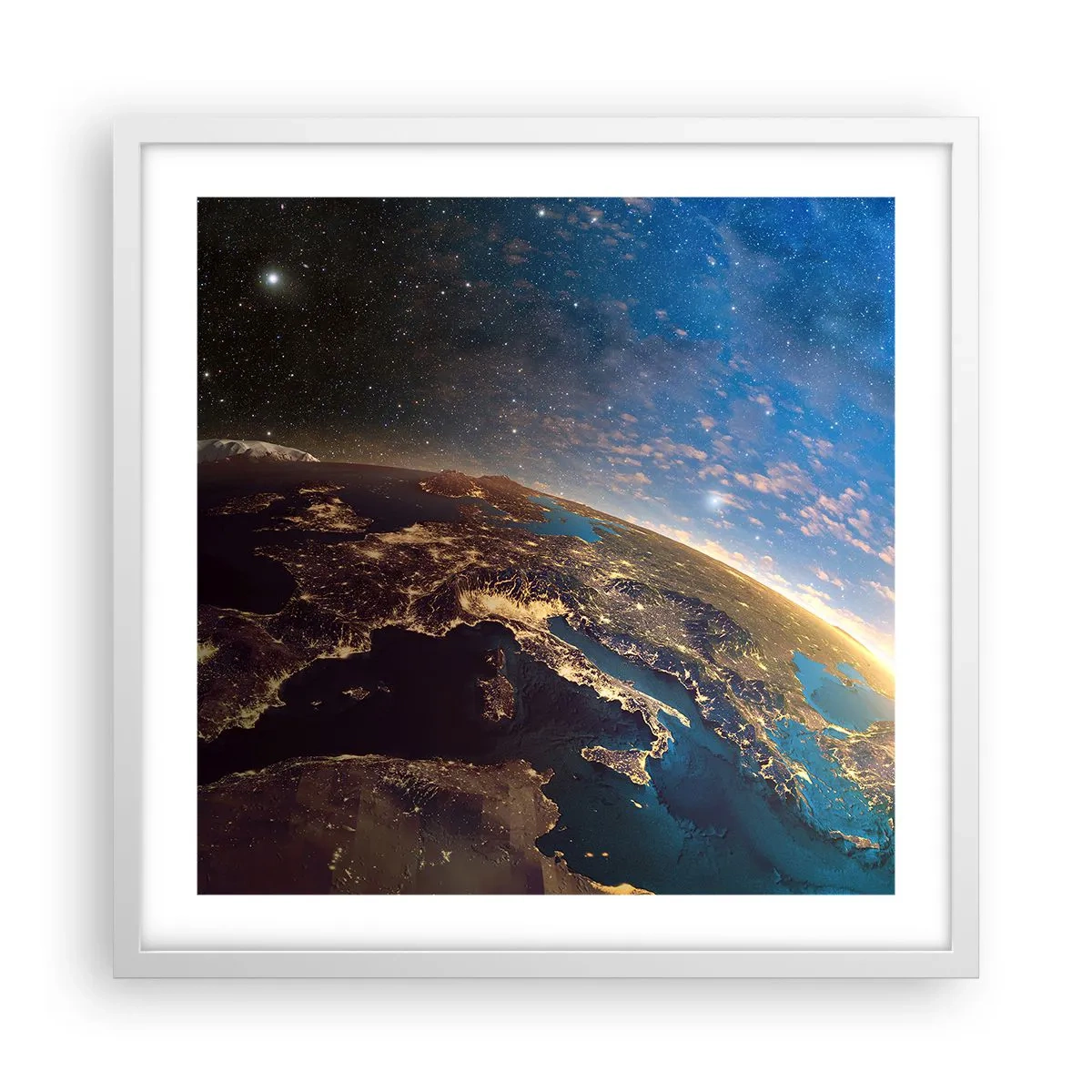 Poszter fekete keretben - Tekintsünk magunkra távolról - 50x50 cm