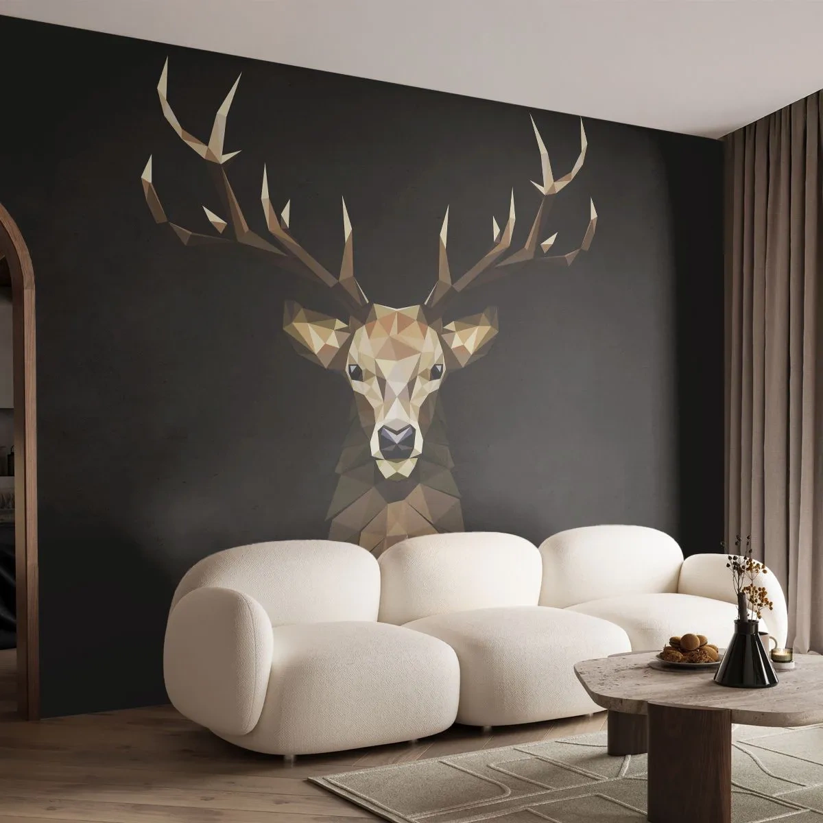 Fotótapéta Premium Canvas - Kubista szarvas - Állatok, Szarvas, Grafika - 500x350 cm