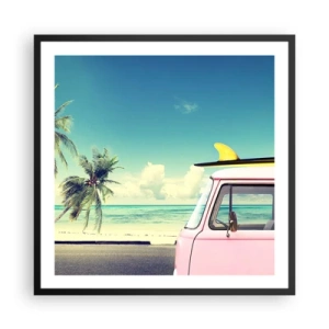 Poszter fehér keretben - Ideje elkezdeni a nyaralást - 60x60 cm