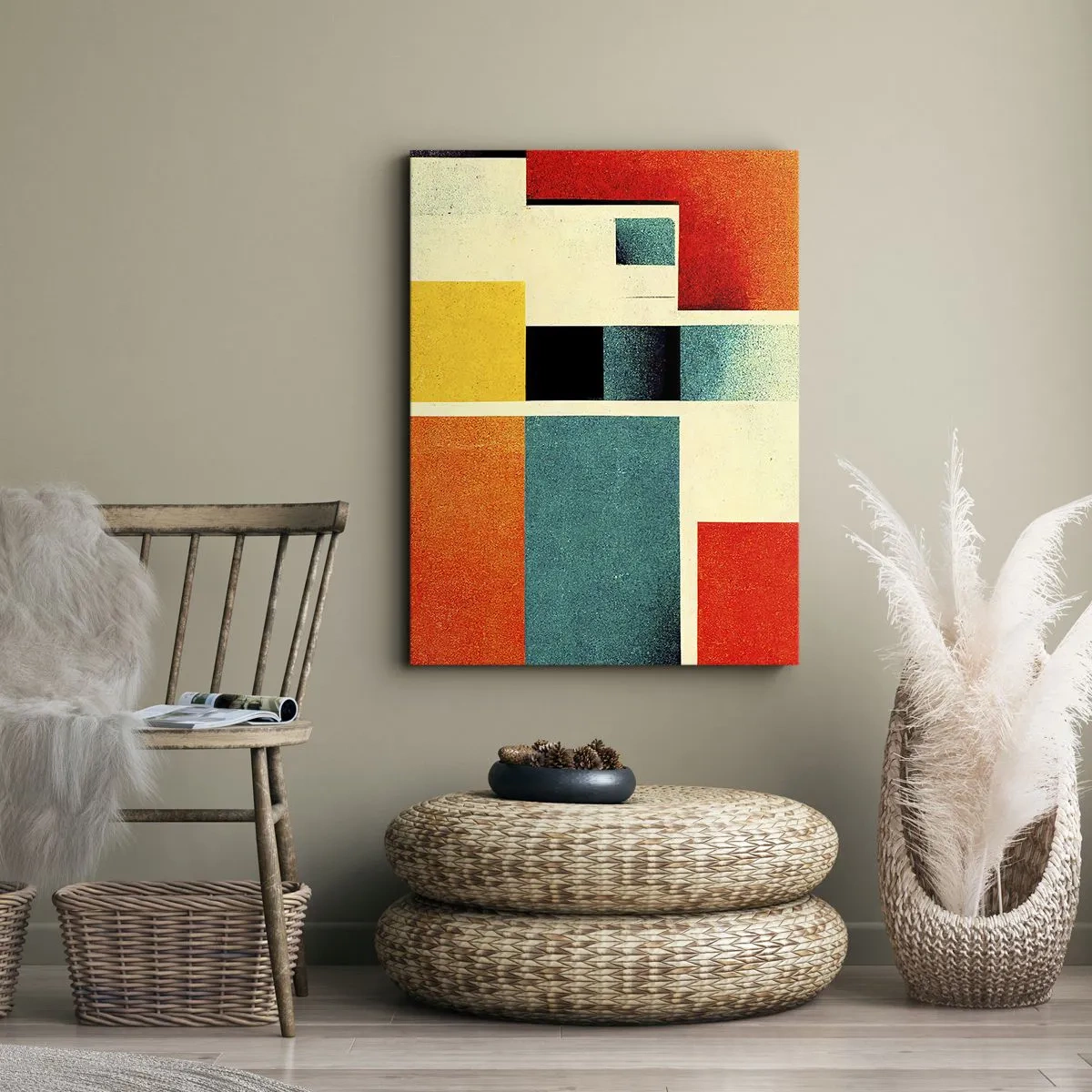 Vászonkép - Geometrikus absztrakció - jó energia - 50x70 cm