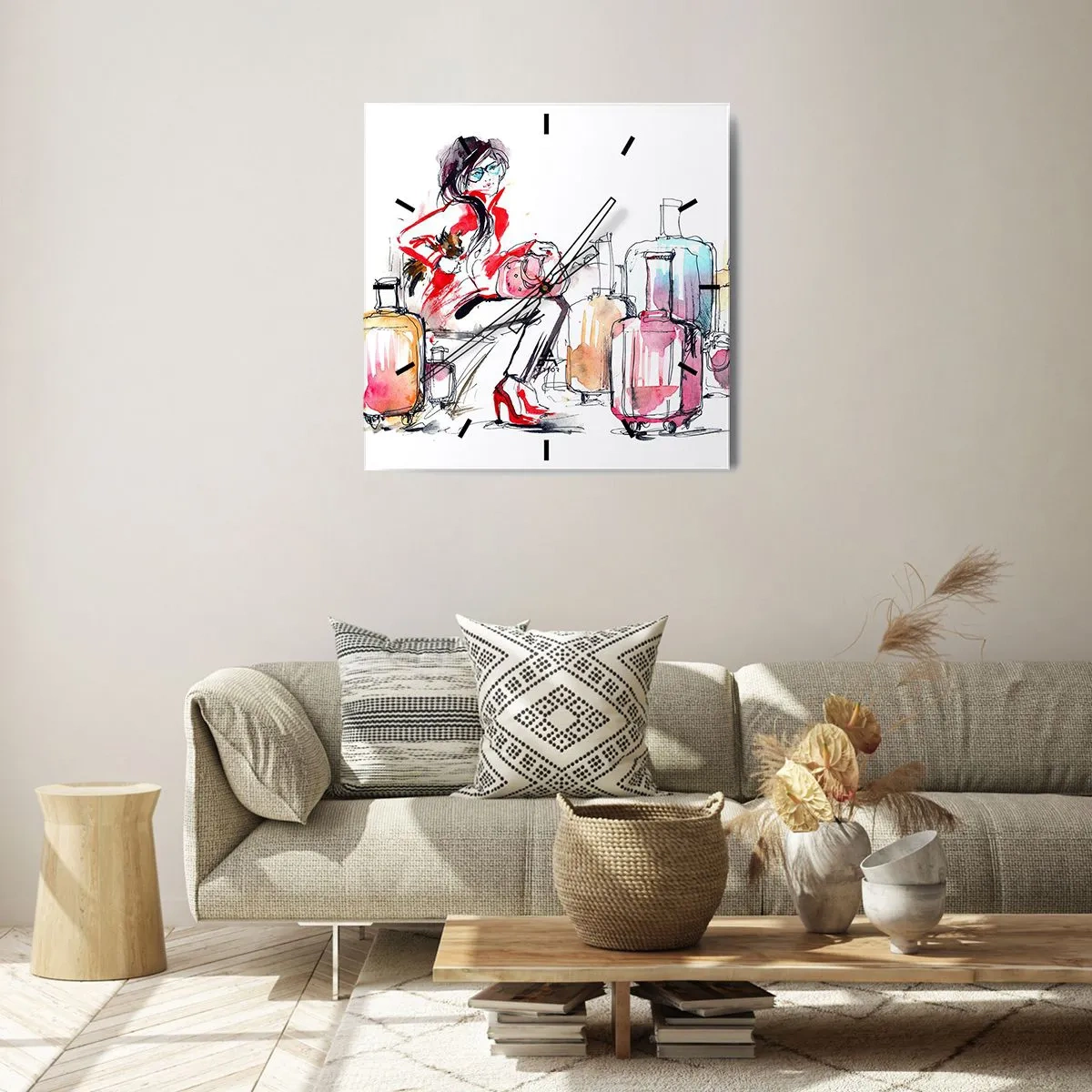 Falióra, Óra - Üljünk le az utazás előtt - 30x30 cm