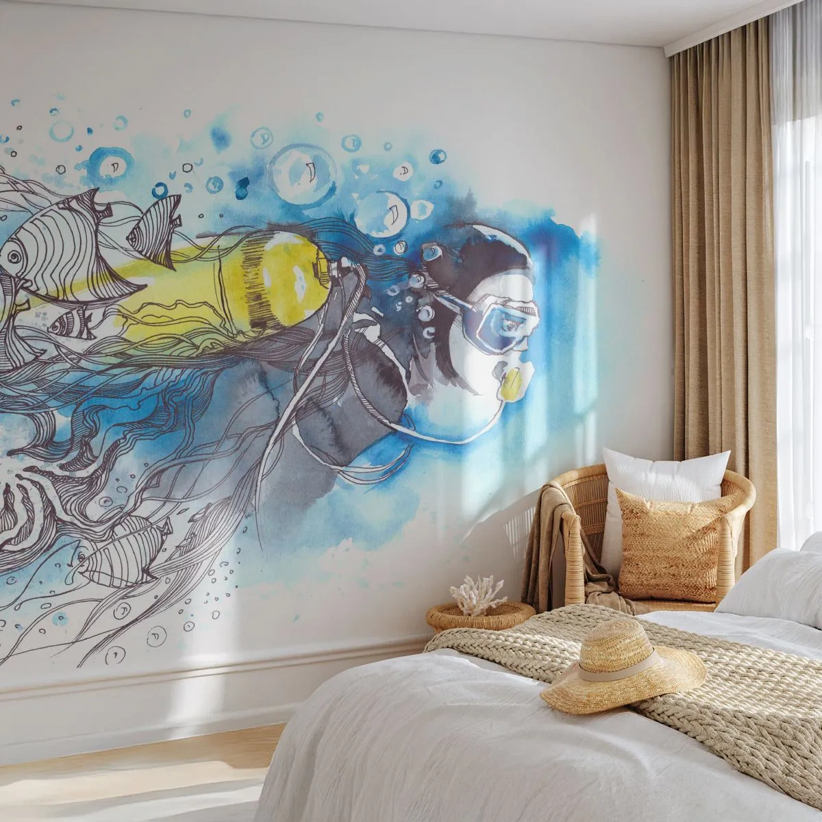 Fotótapéta Standard Eco - Nagy kék - Búvárkodás, Hal, Sport - 400x280 cm