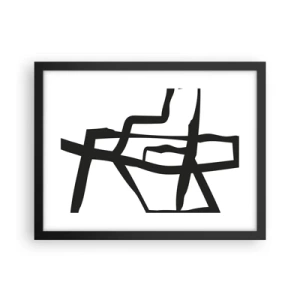 Poszter fehér keretben - Fekete-fehér konstrukció - 40x30 cm