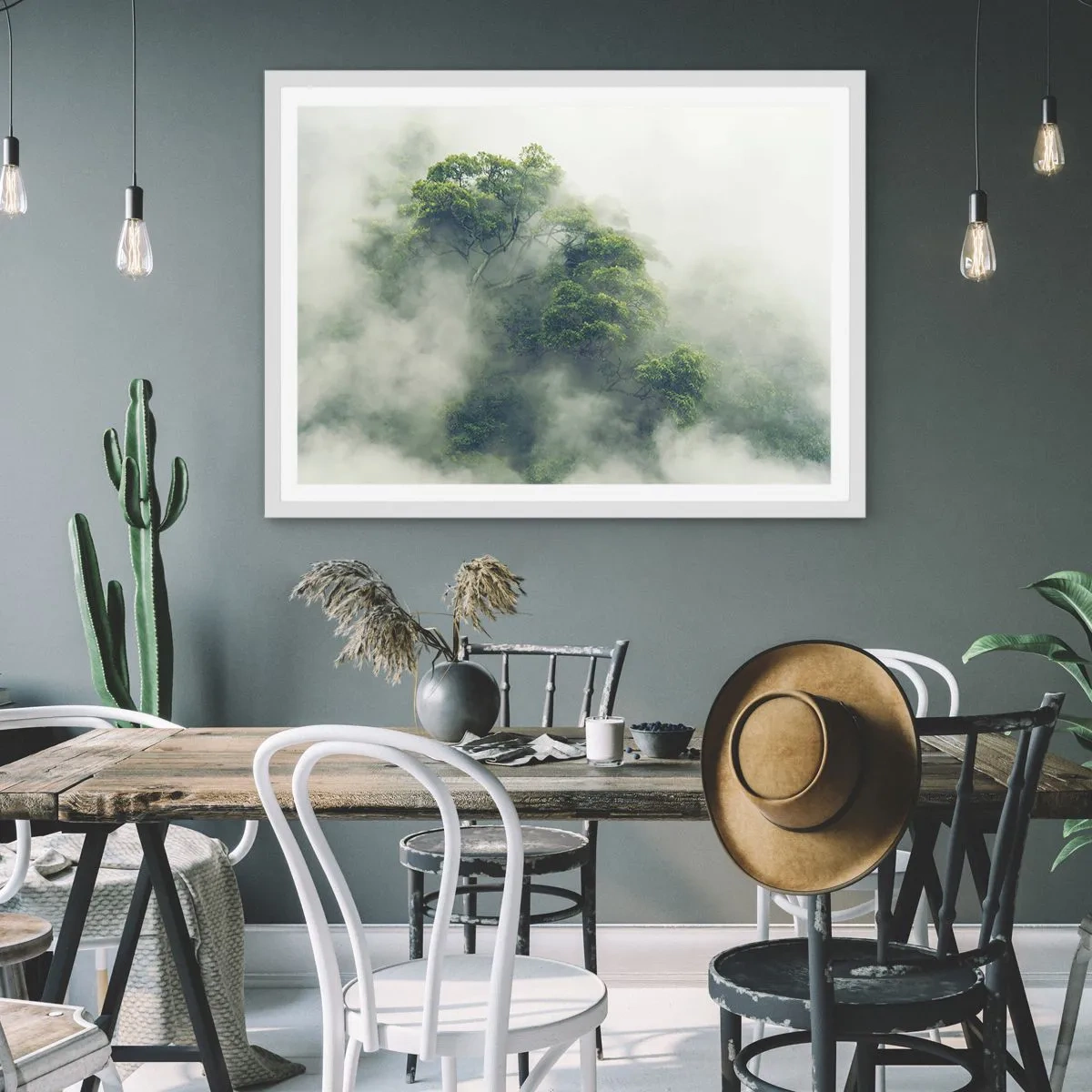 Poszter fekete keretben - Ködbe burkolózva - 100x70 cm