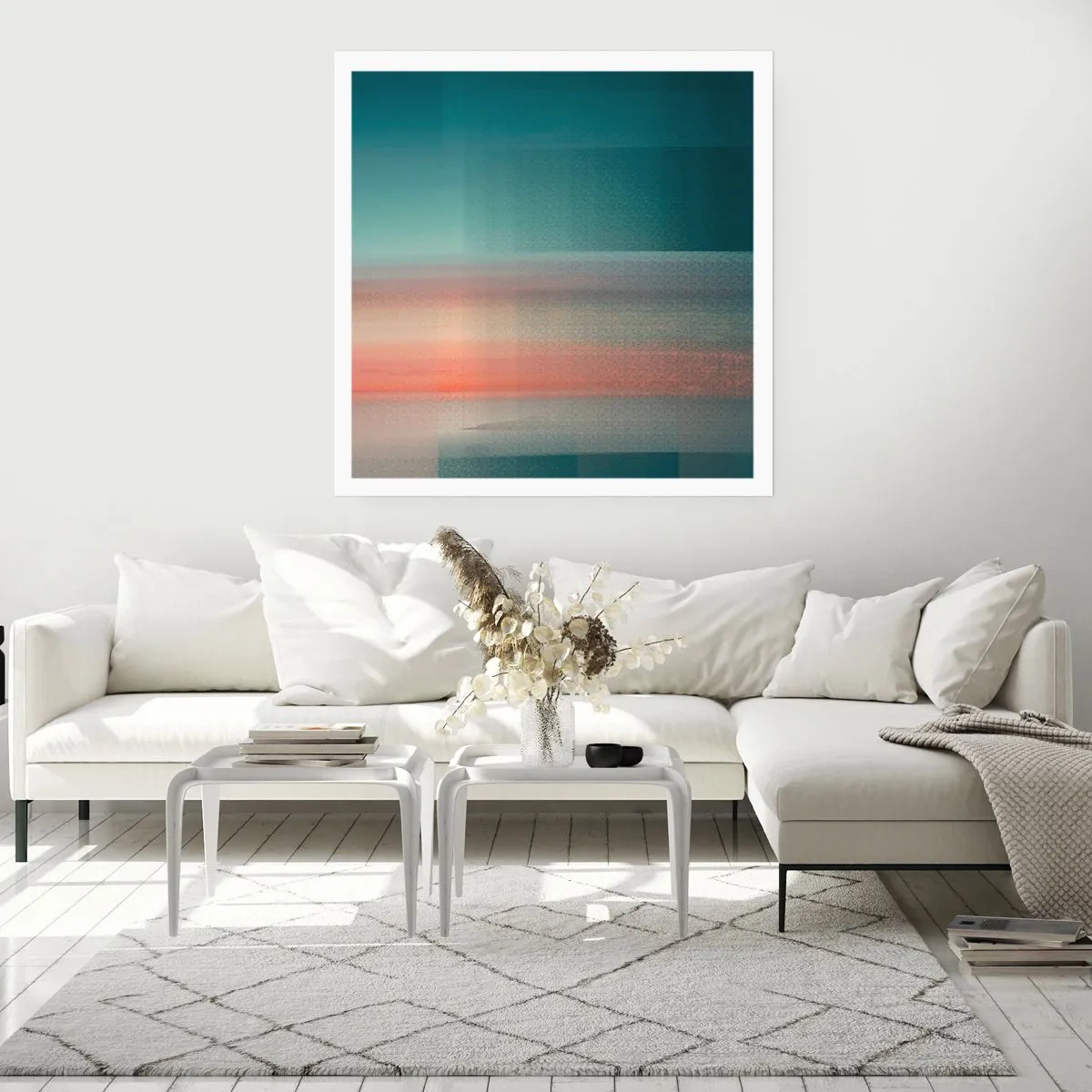 Poszter - Absztrakt: fényhullámok - 60x60 cm