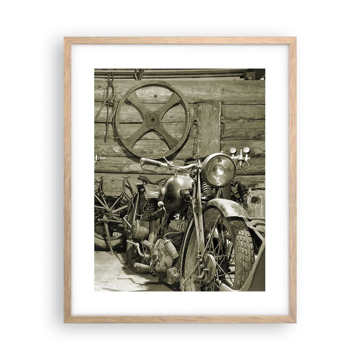 Poszter világos tölgy keretben - Władek bácsi fészerében - 40x50 cm