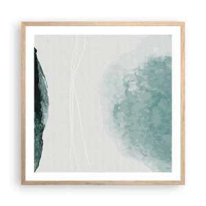 Poszter világos tölgy keretben - Találkozás a köddel - 60x60 cm