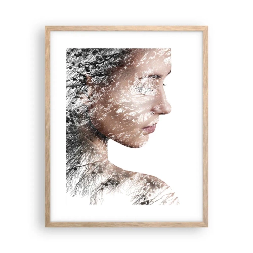 Poszter világos tölgy keretben - Az erdő szelleme - 40x50 cm