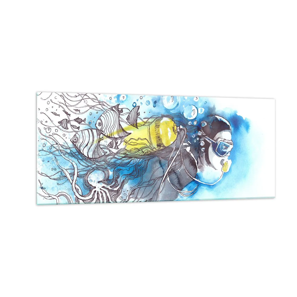 Üveg kép - Nagy kék - 100x40 cm