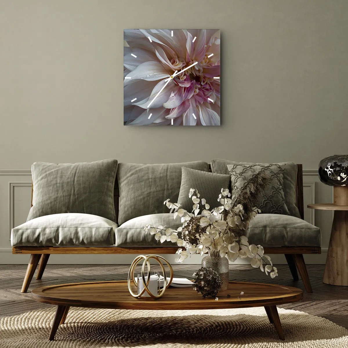 Falióra, Óra - Virágzó frissesség - 40x40 cm