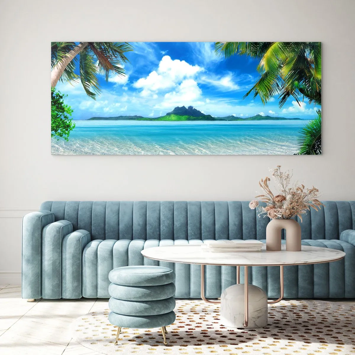 Üveg kép - A trópusi azúrkék - 120x50 cm