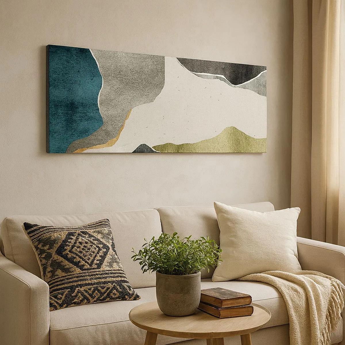 Vászonkép - Mozaik kompozíció aranyszállal - 100x40 cm