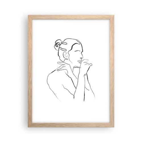 Poszter világos tölgy keretben - Akt: érzéki misztérium - 30x40 cm