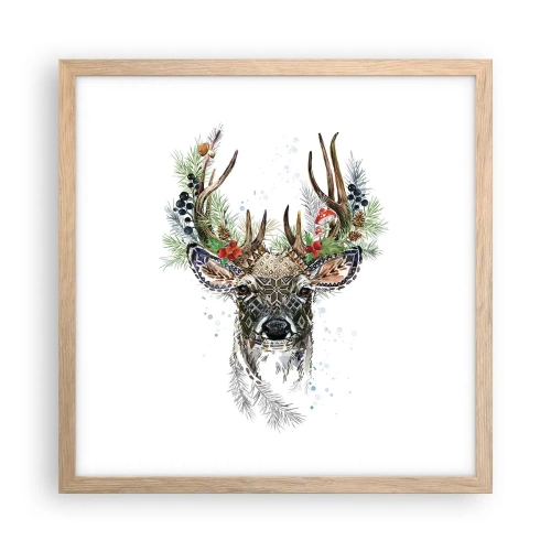 Poszter világos tölgy keretben - Ünnepi köntösben - 40x40 cm