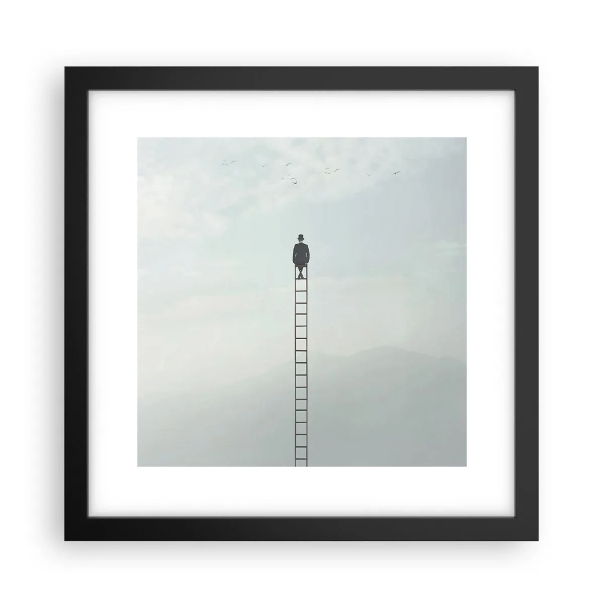 Poszter fehér keretben - Emelkedj feljebb - 30x30 cm