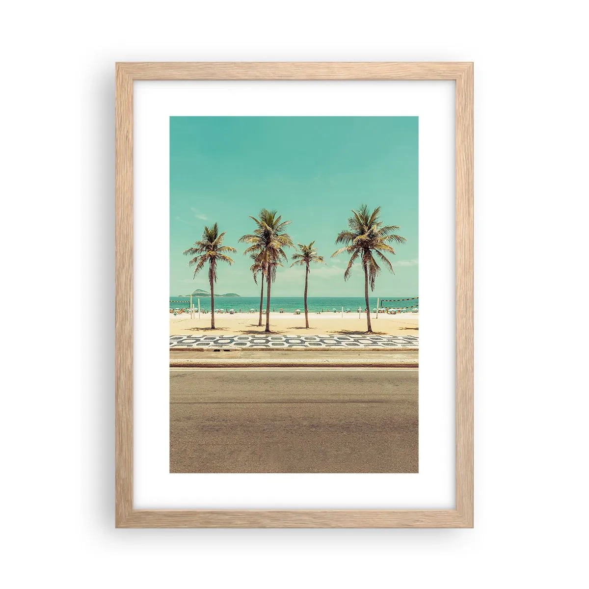 Poszter világos tölgy keretben - A tengerparton - 30x40 cm