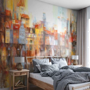 Fotótapéta Standard Eco - A város festői panorámája, a híd tükröződik a vízben - 100x70cm - A híd alatt is gyönyörű - Modern fali dekoráció nappalihoz és hálószobához ARTTOR