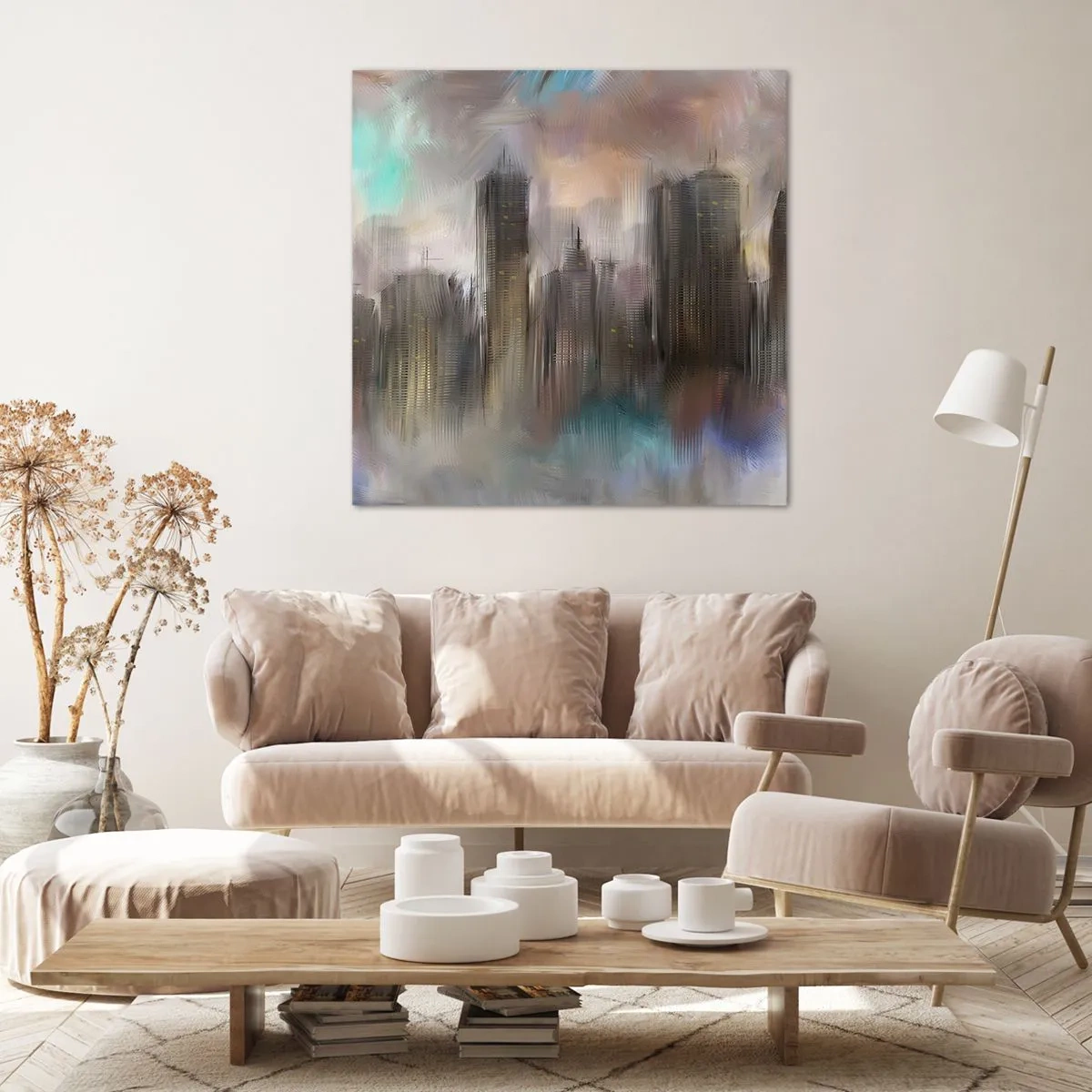 Vászonkép - Acél, kő és köd összetétele - 40x40 cm