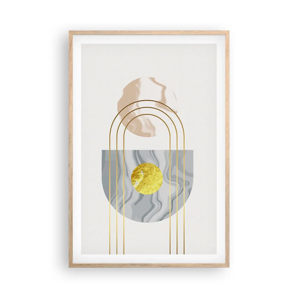 Poszter világos tölgy keretben - Fényerő és ragyogás - 61x91 cm