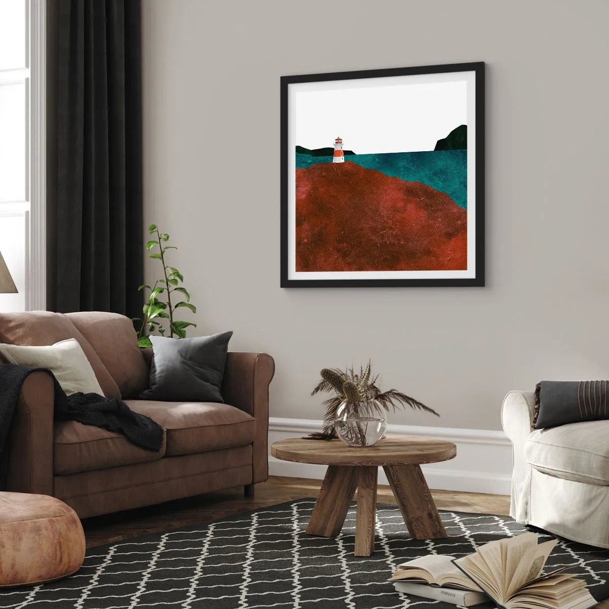 Poszter fehér keretben - A tengerre bámulva - 40x40 cm