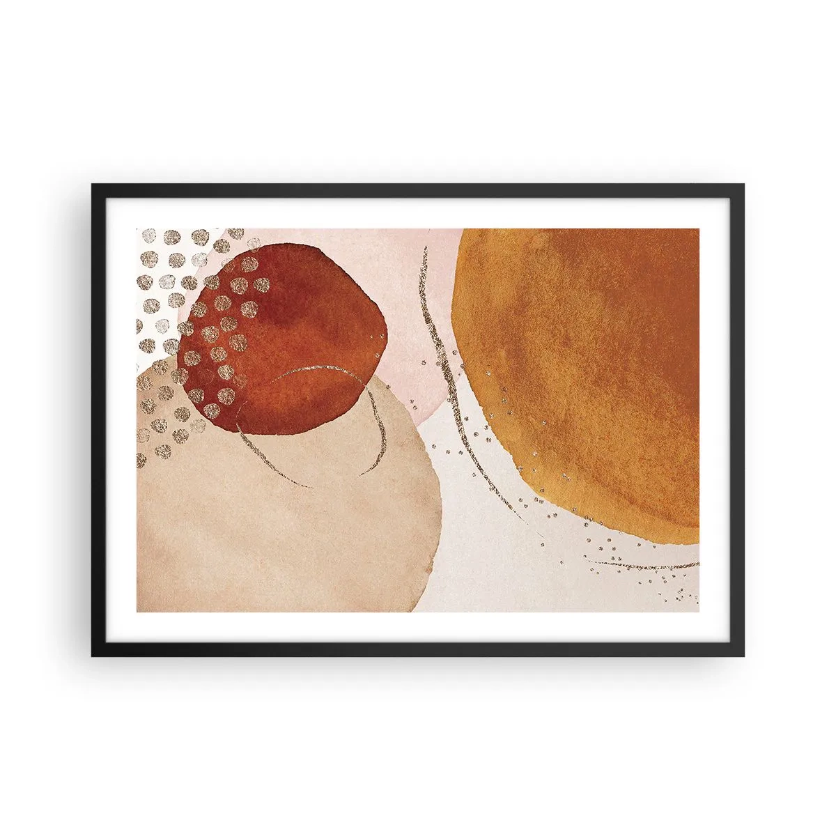 Poszter fehér keretben - Gömbölyűség és mozgás - 70x50 cm